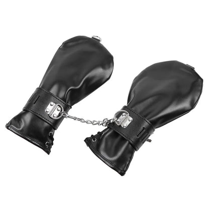 Leather Restraint Mittens with D-Rings