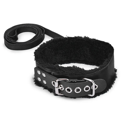 Obsidian Collar — Leather Chain Neck Harness