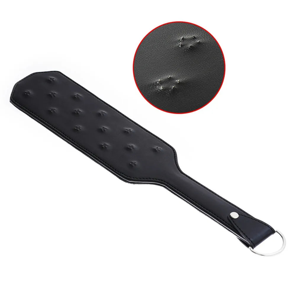 Noir Leather Spanking Paddle — Double-Sided