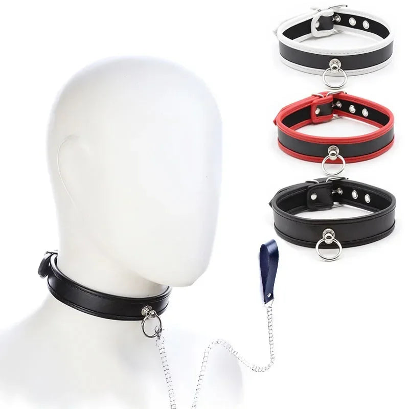 Leather Collar & Leash Set — Matched Hardware