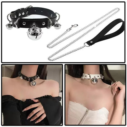 Leather Collar & Leash Set — Matched Hardware