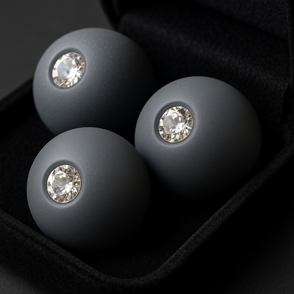 Swarovski Crystal Kegel Balls - side view
