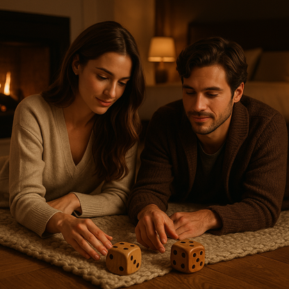 Wooden Dice Set - detail view