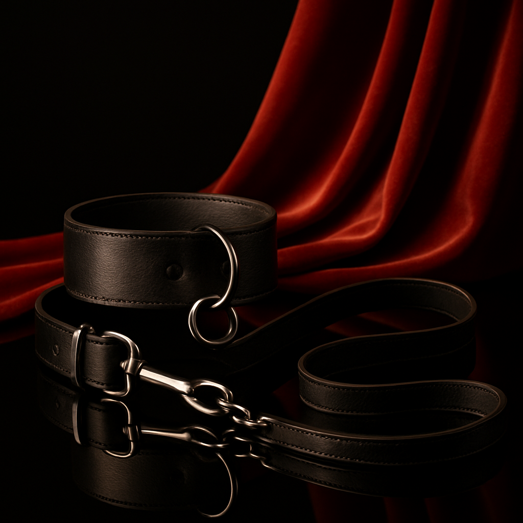 Leather Collar & Leash Set — Dark Fantasy