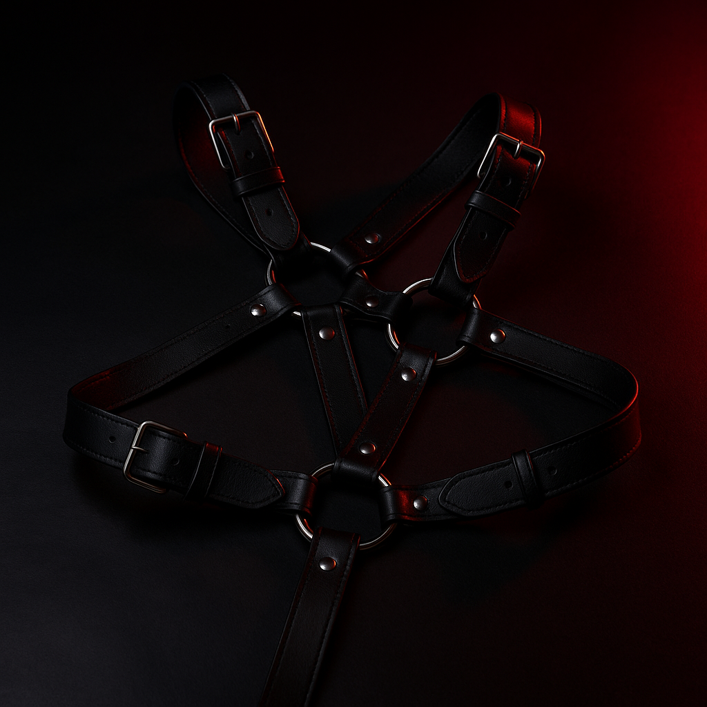 Midnight Leather Body Harness - BDSM fashion by Dark Fantasy