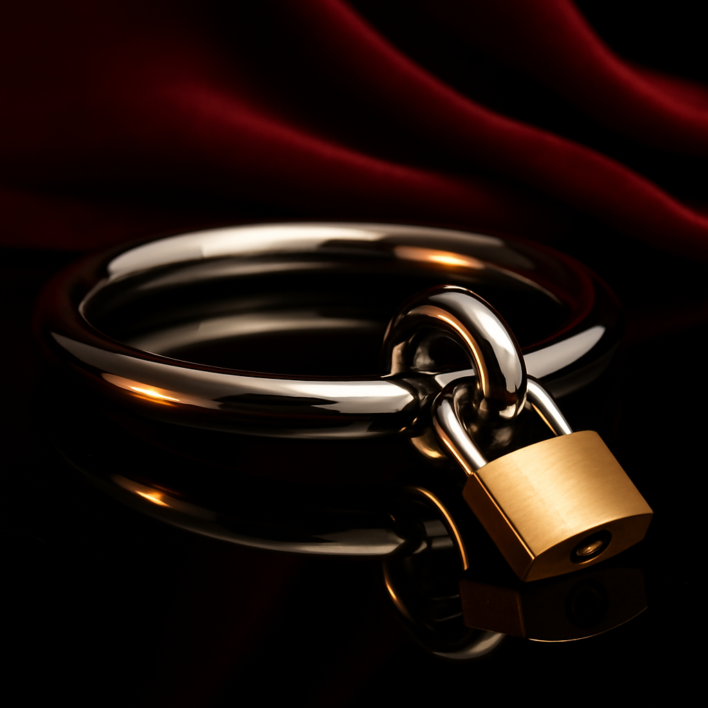Obsidian Steel Locking Collar — Dark Fantasy
