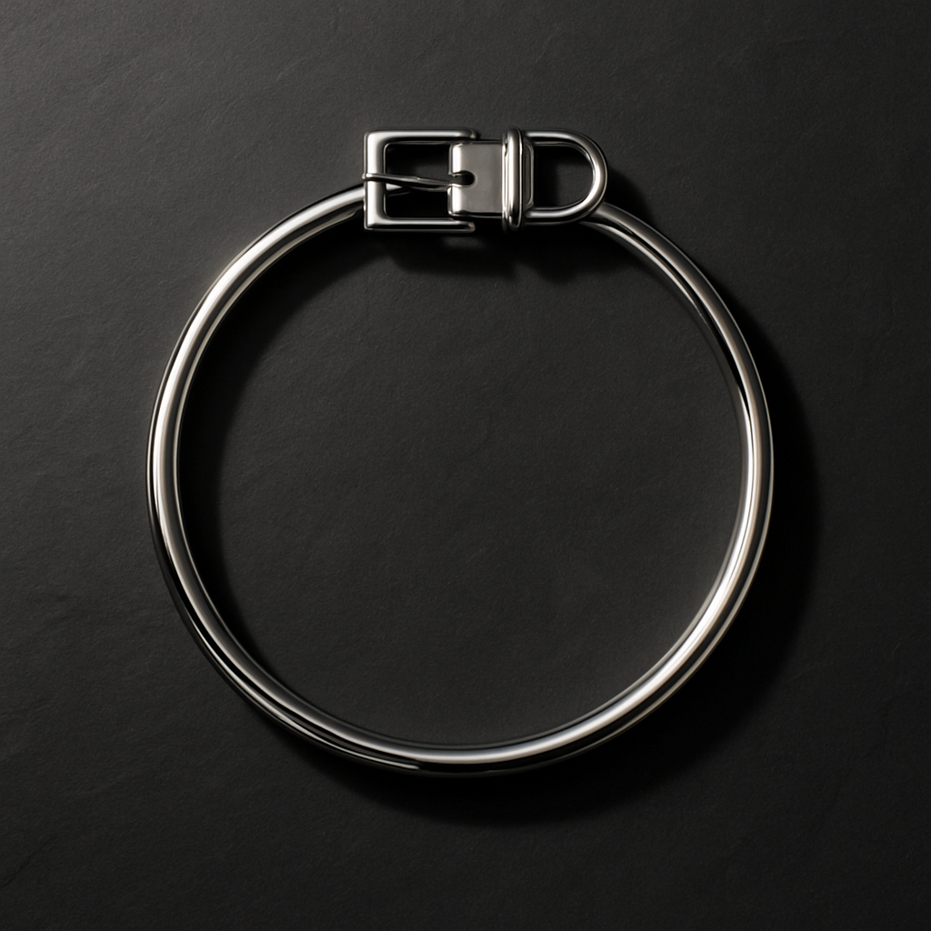 Obsidian Steel Locking Collar — Dark Fantasy